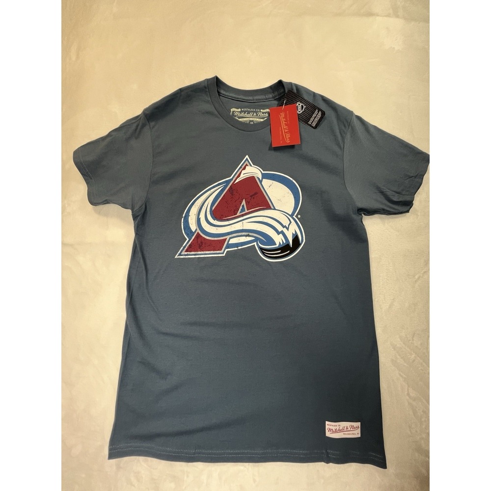 Mitchell & Ness Mens M‎ NHL Avalanche Shirt Graphic Print  NWT FLAW
